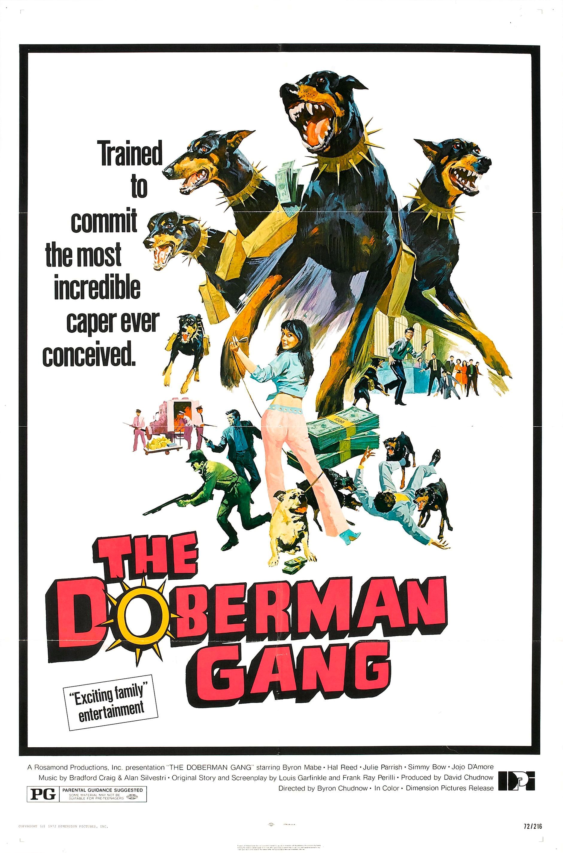 Original poster for the 1972 film The Doberman Gang