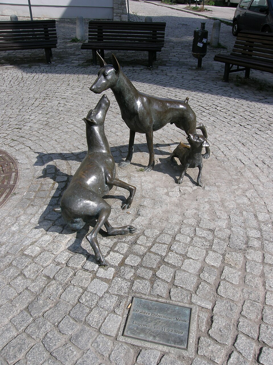 The Dobermann monument in Apolda, Germany
